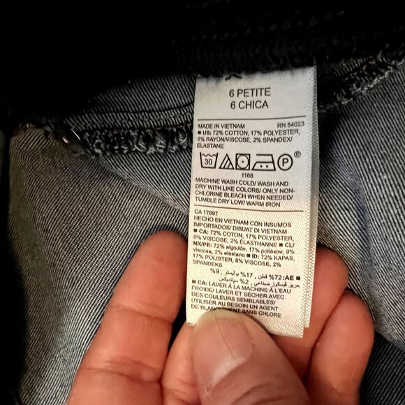 Old Navy Rockstar Mid-Rise Distressed Skinny Jeans 6P Petite Blue Denim Womens - Picture 4 of 6